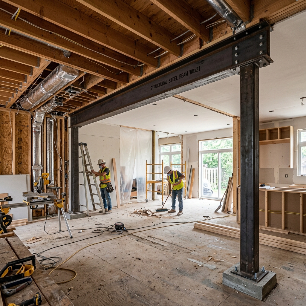 Load-Bearing Wall Removal & Structural Beam Design